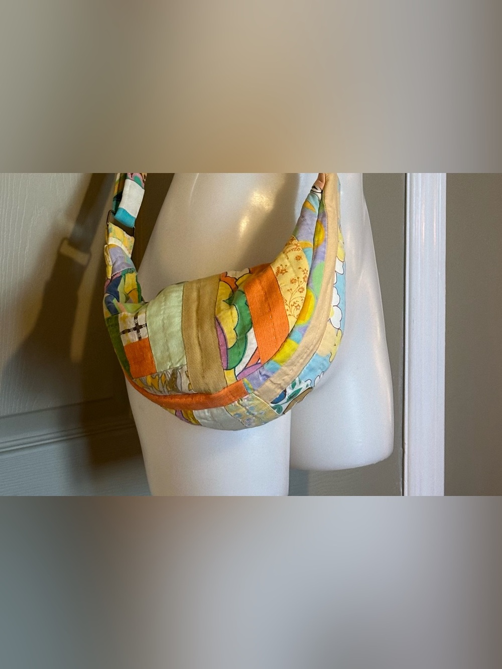 Upcycled Vintage Quilted Patchwork Crossbody Bag